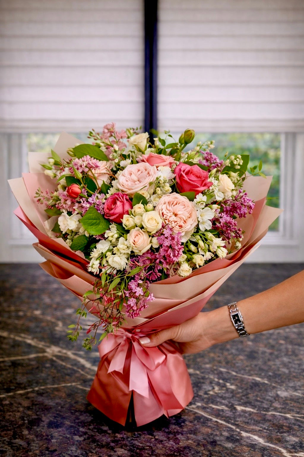 Garden Romance - Premium Wrapped Mixed Bouquet