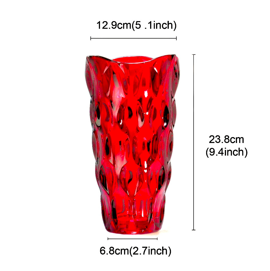 Irrodesent Red Bouquet Vase