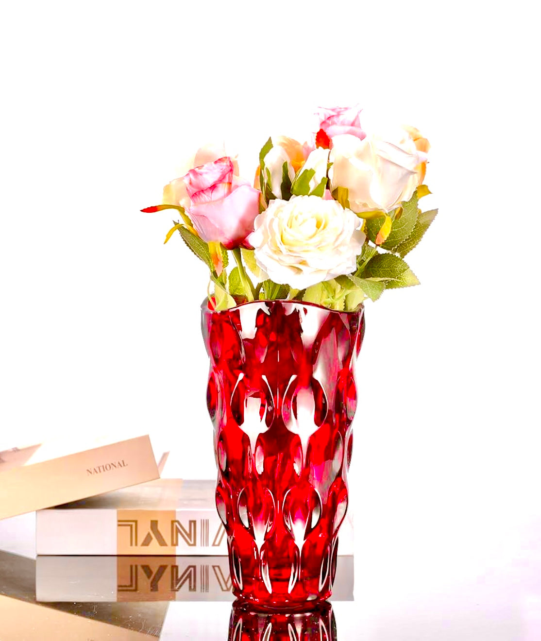 Irrodesent Red Bouquet Vase