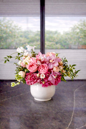 Enchanted Garden - Premium Pink Rose & Orchid Arrangement