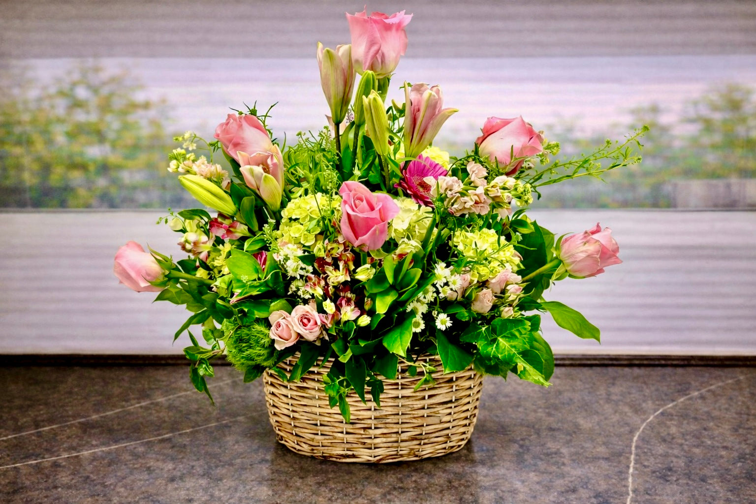 Garden Delight - Premium Spring Basket Arrangement