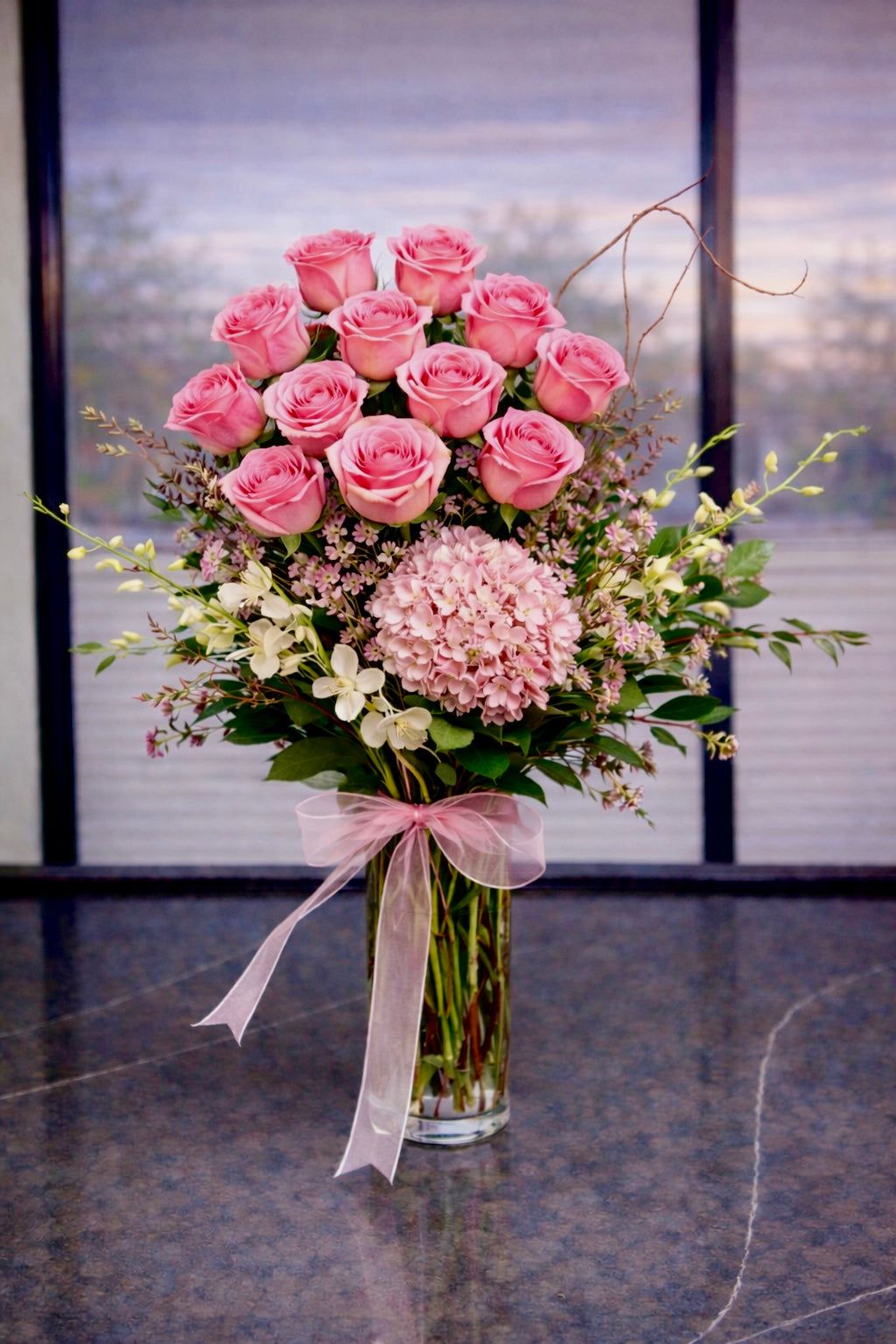 Sweet Serenity - Premium Pink Rose & Hydrangea Bouquet