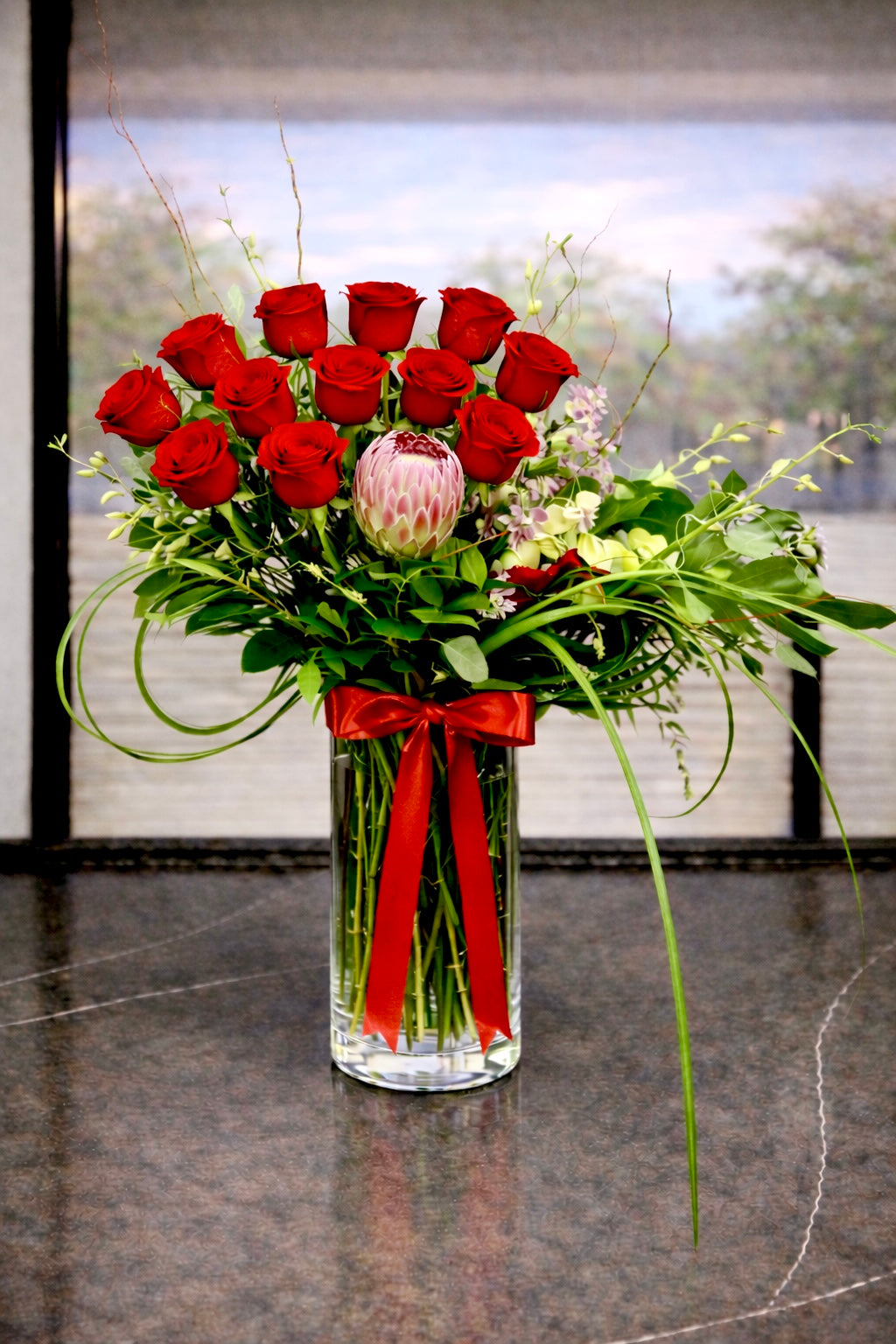 Passionate Expression - Premium Rose & Protea Bouquet