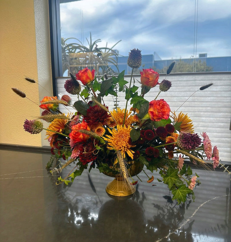 Golden Ember Harvest Centerpiece
