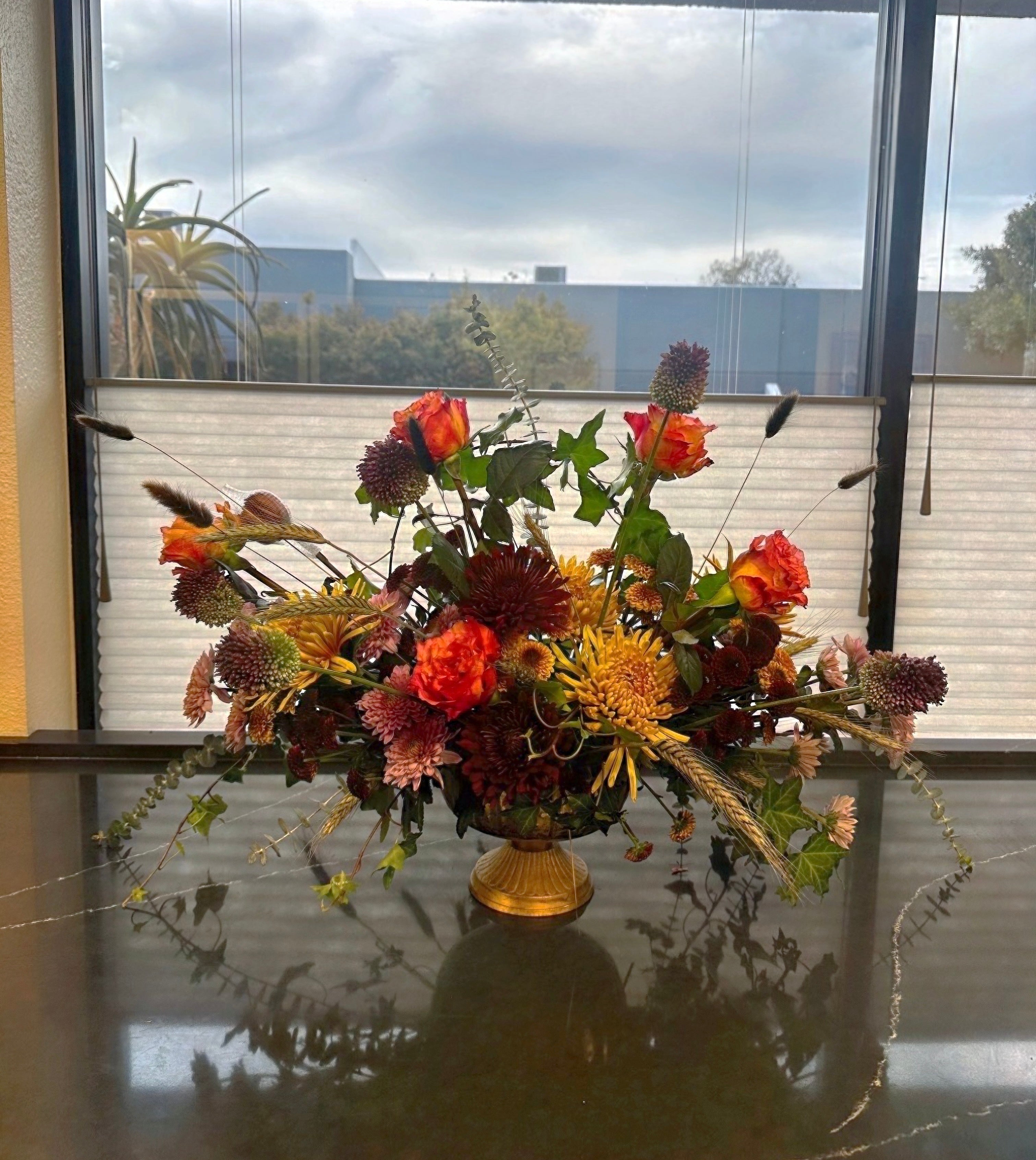 Golden Ember Harvest Centerpiece