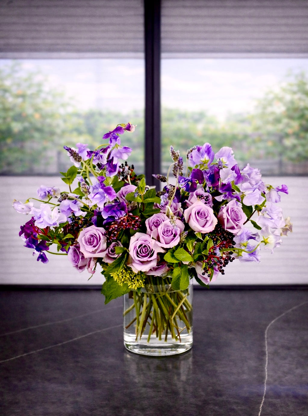 Lavender Dreams - Premium Rose & Sweet Pea Bouquet