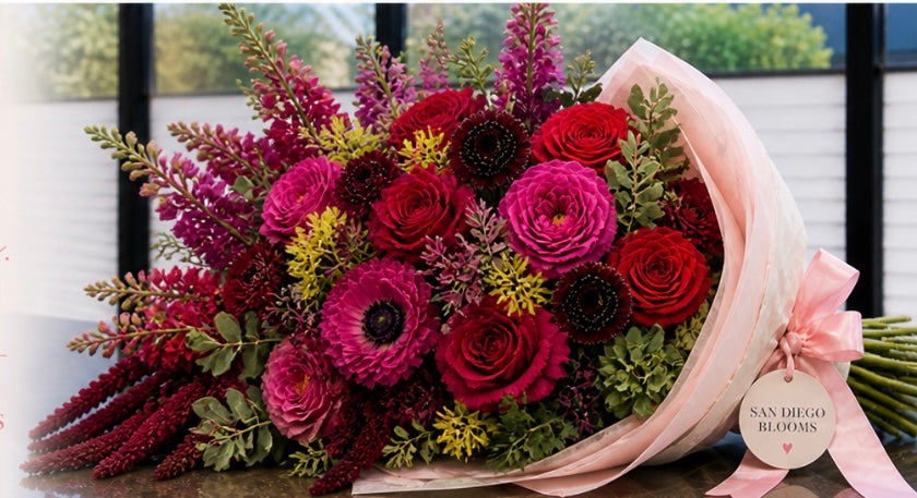 Crimson Garden Hand-Tied Bouquet